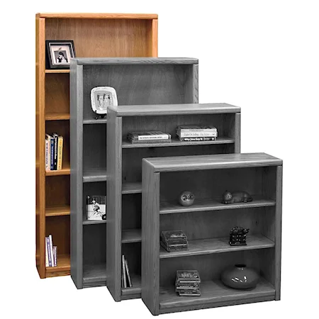 Bookcase With One Fixed and Three Adjustable Shelves